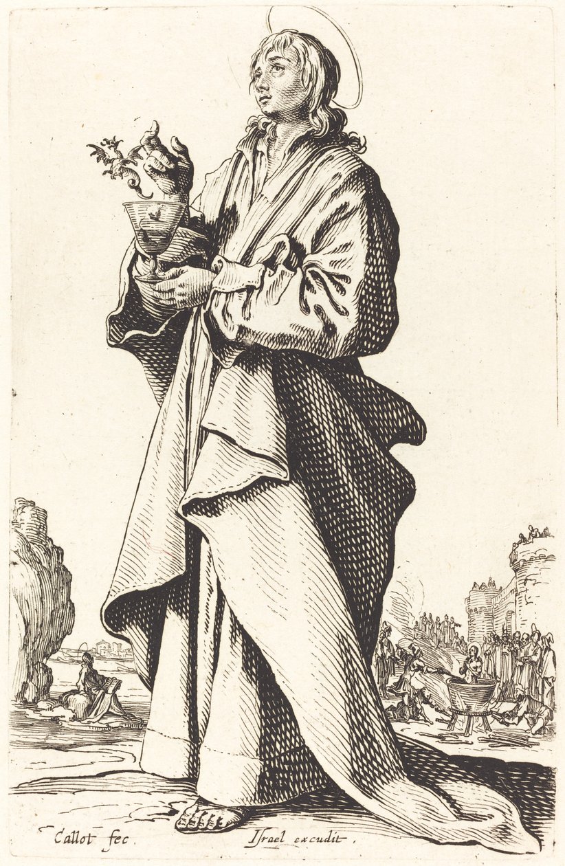 Pyhä Johannes evankelista tekijältä Jacques Callot