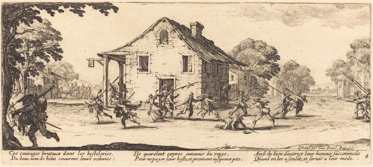 Ryöstökohtaus, 1633. tekijältä Jacques Callot