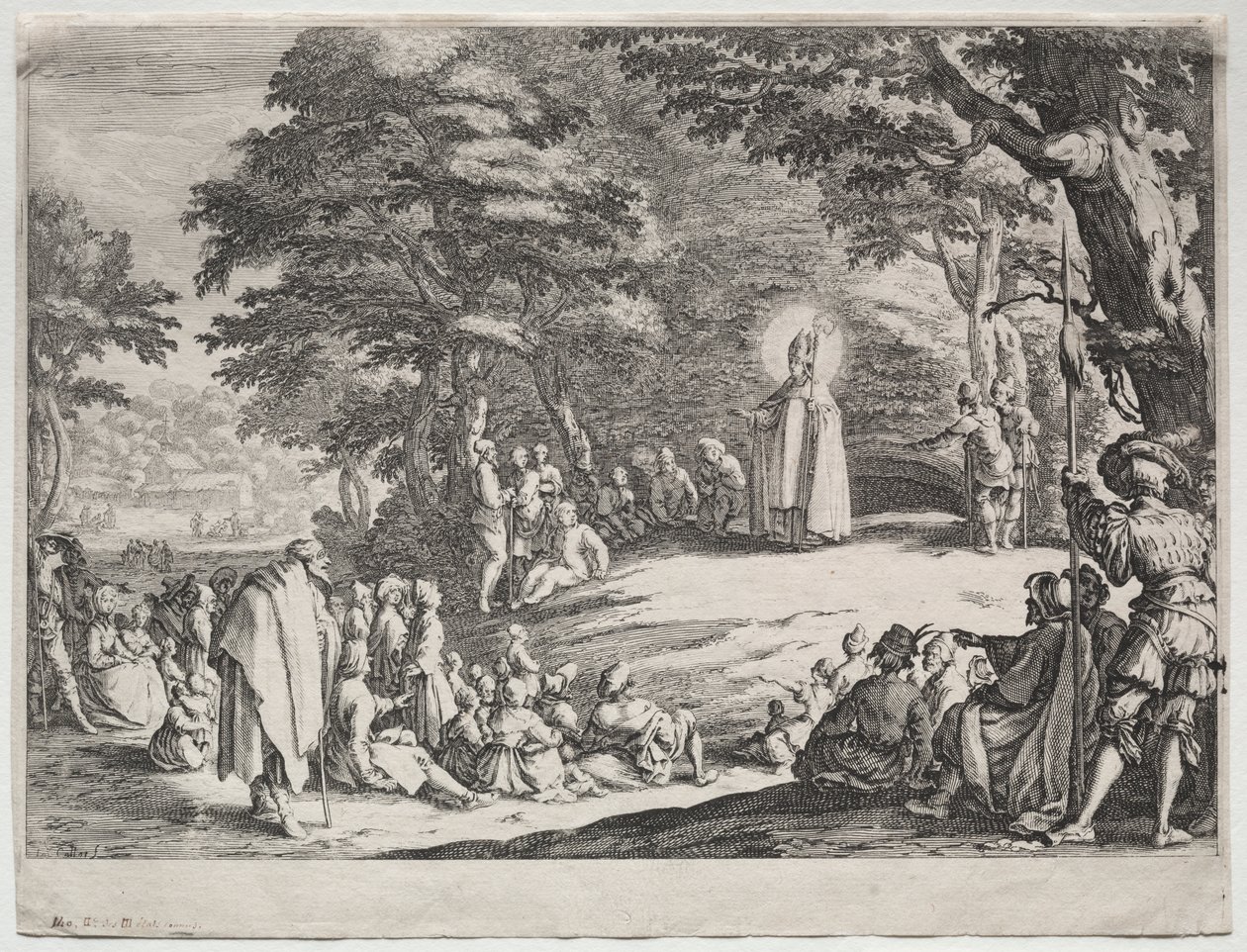 St. Amo saarnaamassa metsässä tekijältä Jacques Callot