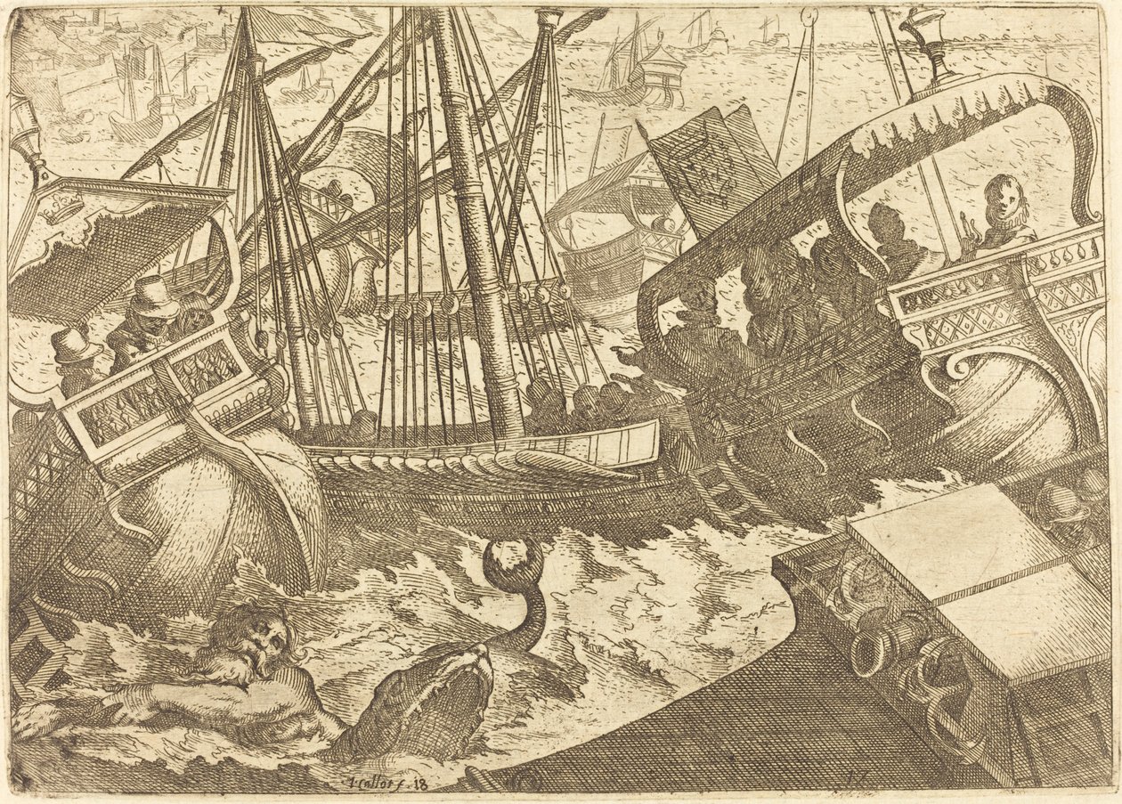 Myrsky Barcelonan rannikolla tekijältä Jacques Callot