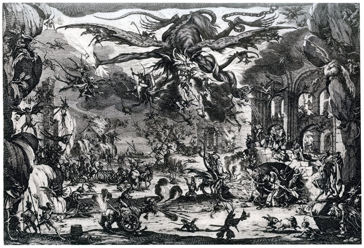 Pyhän Antoniuksen kiusaus, c1615-1635 1924 tekijältä Jacques Callot