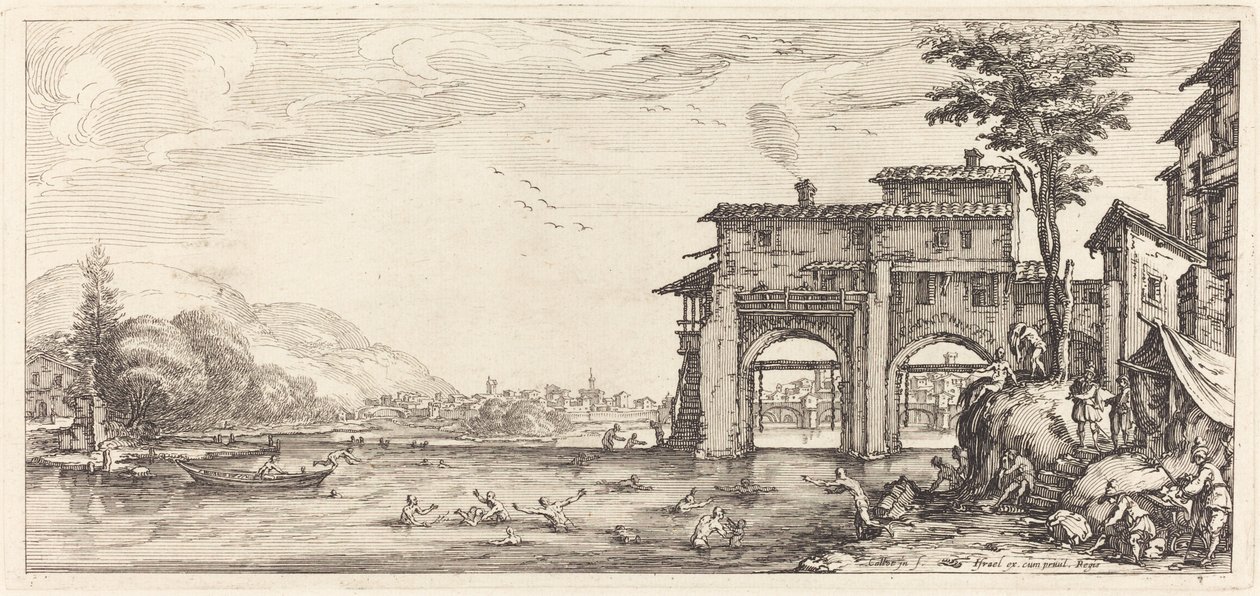 The Bathers, luultavasti c. 1630. tekijältä Jacques Callot