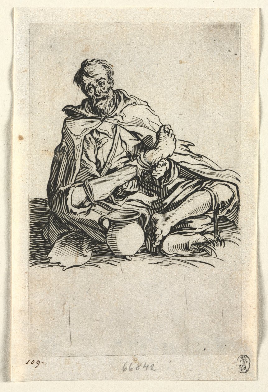 Kerjäläiset: Malingerer, c. 1623. tekijältä Jacques Callot