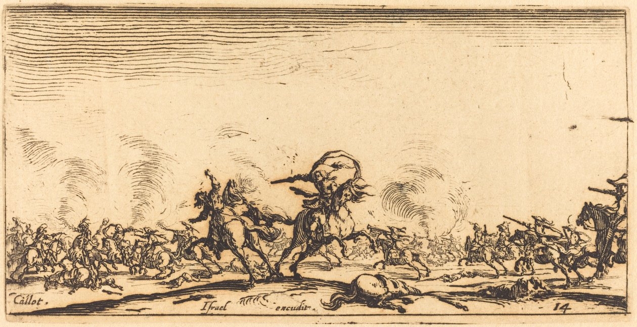 Ratsuväen taistelu pistooleilla tekijältä Jacques Callot