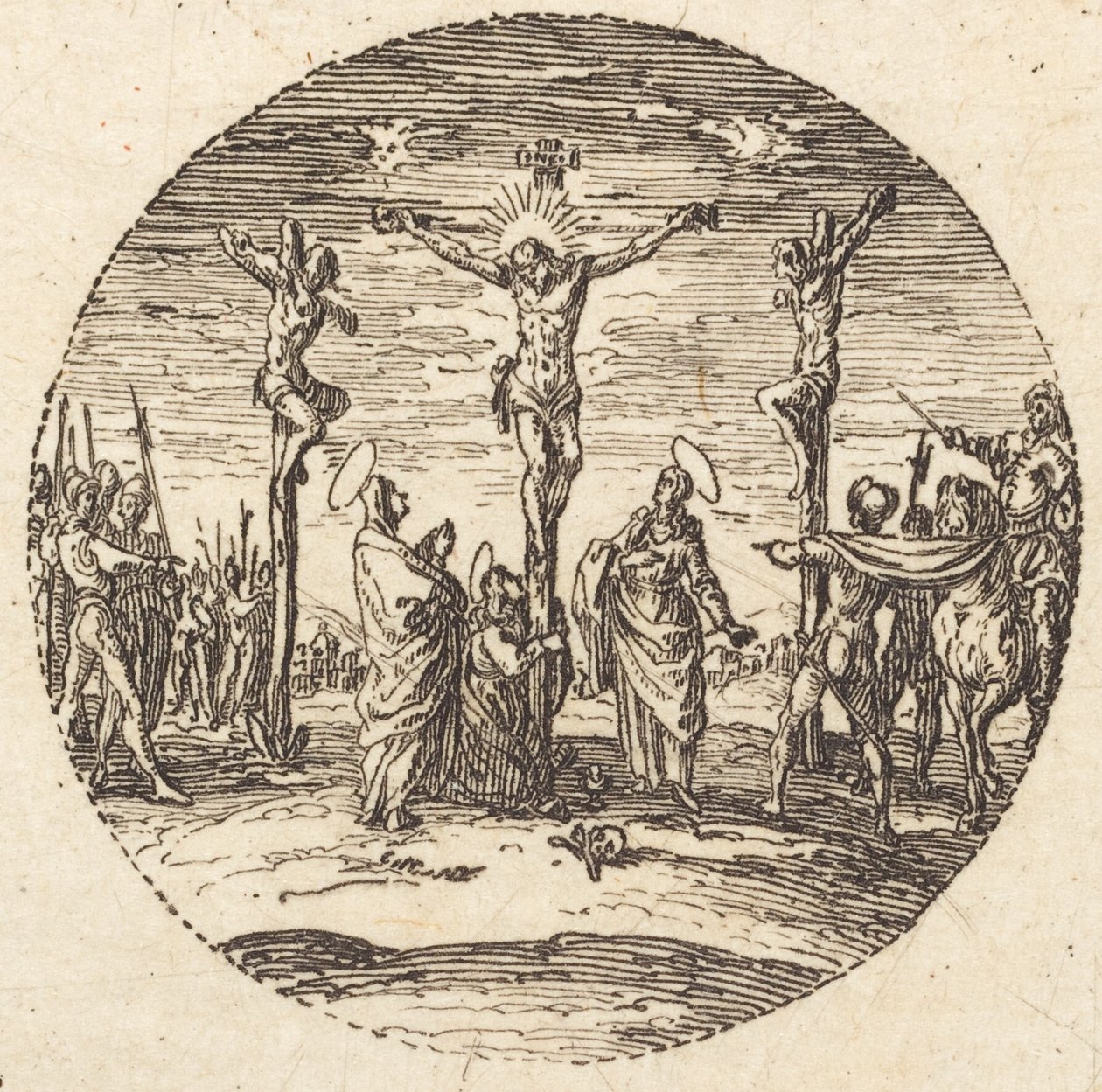 Ristiinnaulitseminen, n. 1631. tekijältä Jacques Callot