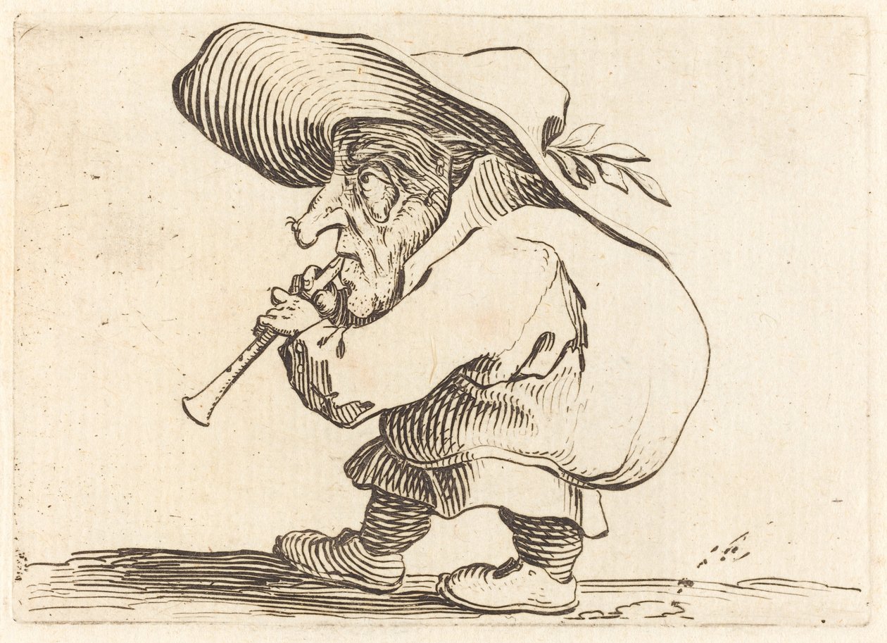 The Flageolet Player, c. 1622. tekijältä Jacques Callot
