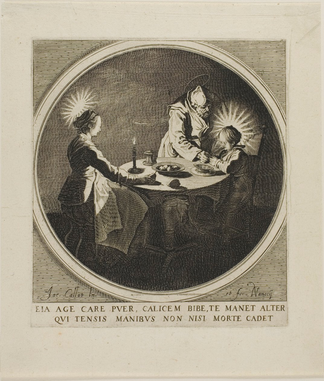 Pyhä perhe pöydässä tekijältä Jacques Callot