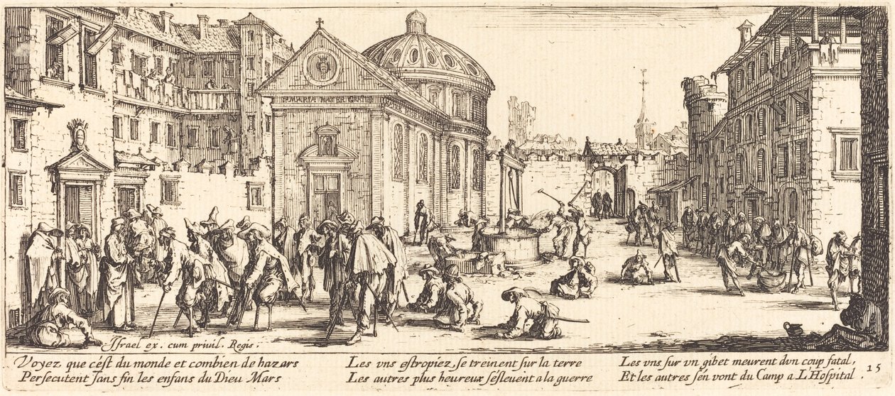 Sairaala, c. 1633. tekijältä Jacques Callot
