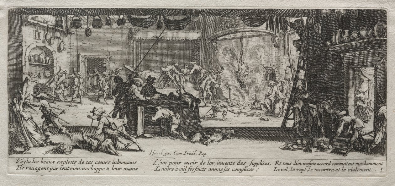 Sodan suuret kurjuudet: Ryöstely, 1633. tekijältä Jacques Callot