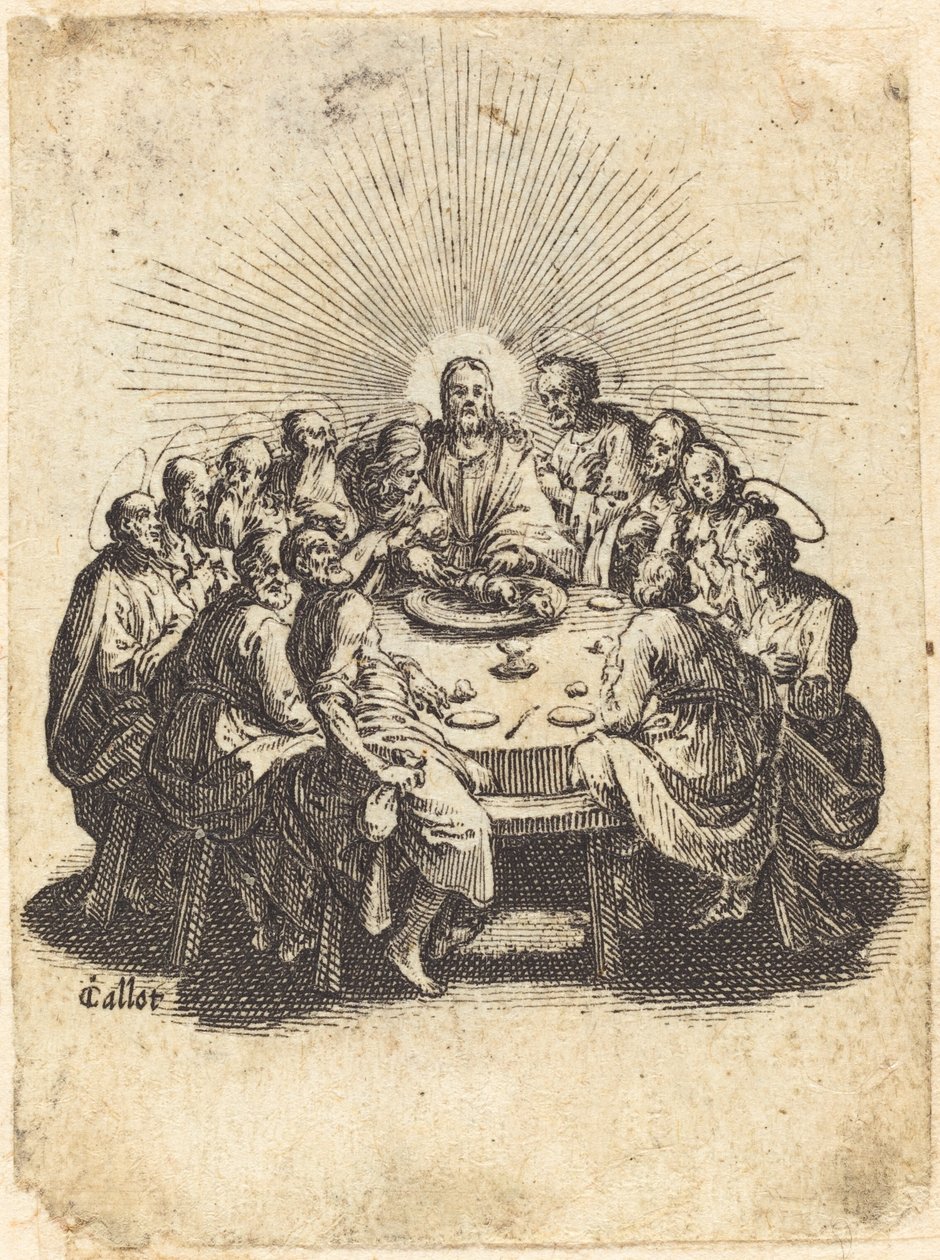 Viimeinen ehtoollinen, 1618. tekijältä Jacques Callot