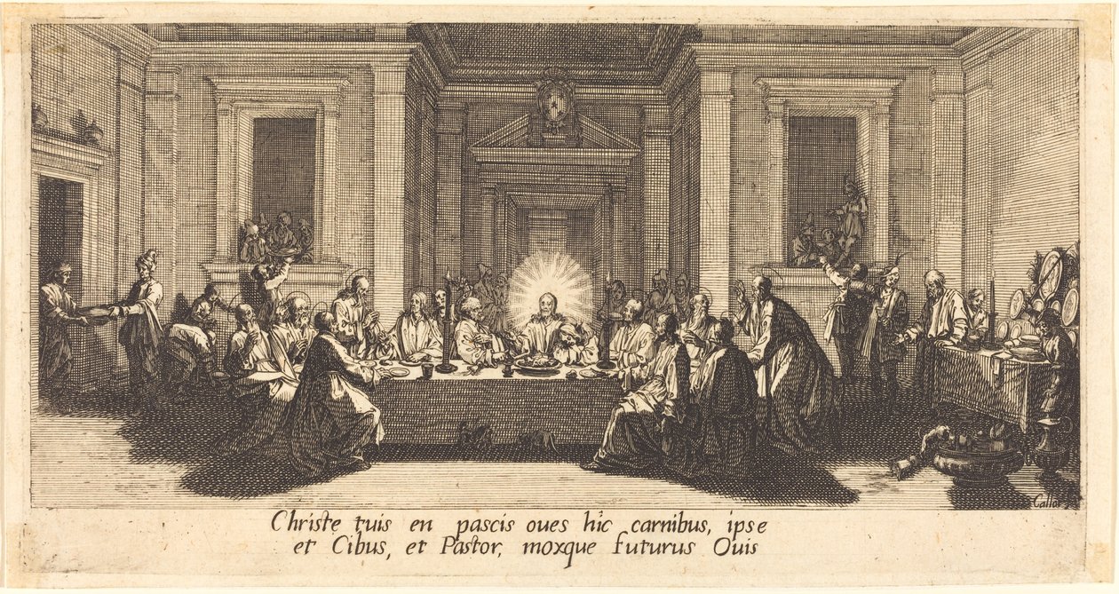 Viimeinen ehtoollinen, n. 1618. tekijältä Jacques Callot