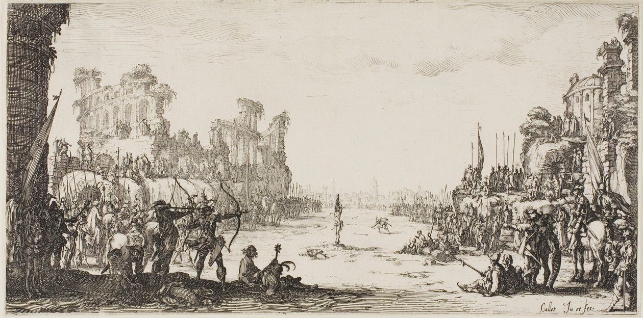 Pyhän Sebastianin marttyyrius tekijältä Jacques Callot