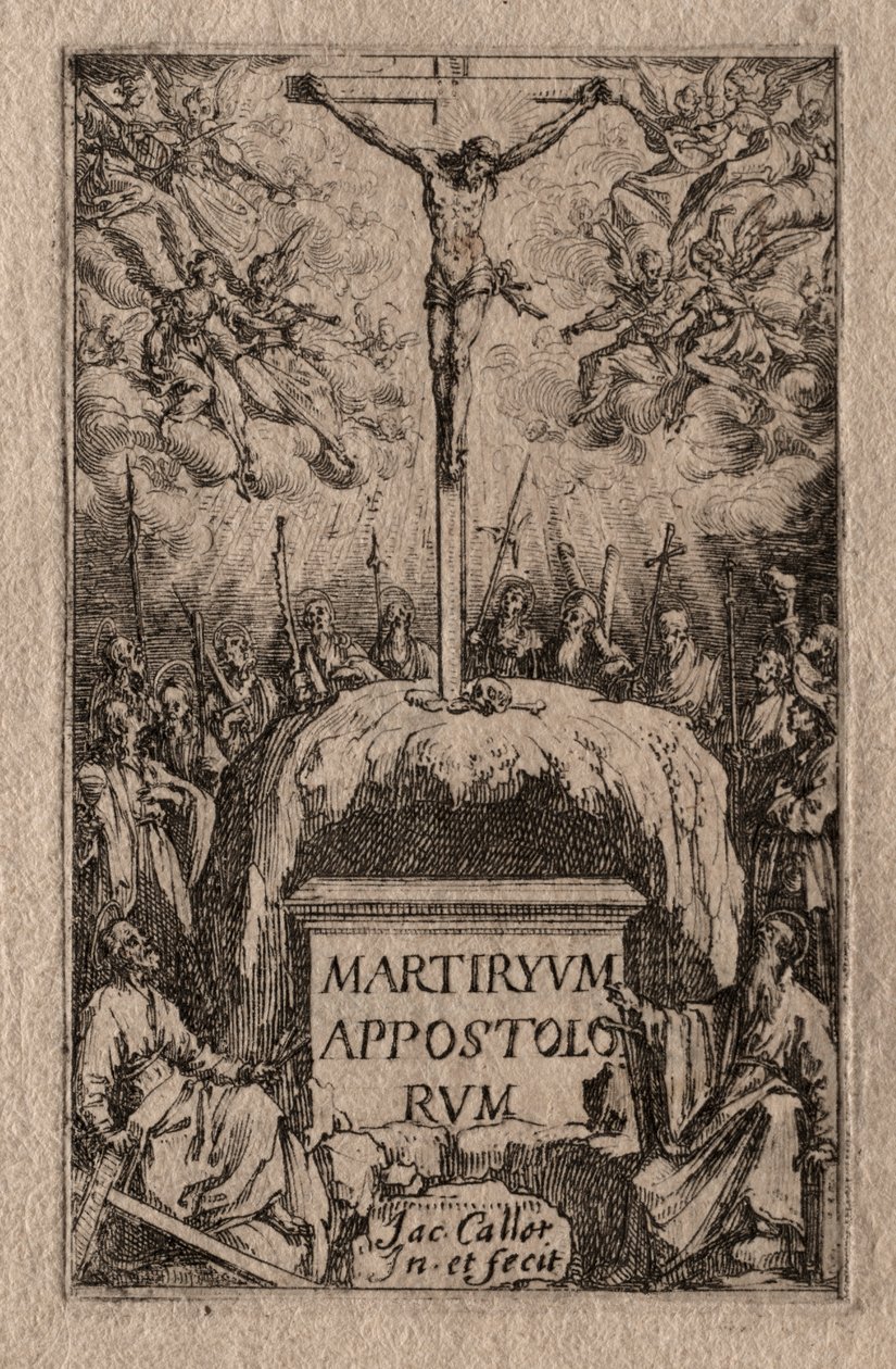 Apostolien marttyyrikuolema: Frontispiece tekijältä Jacques Callot