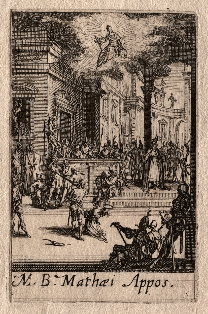 Apostolien marttyyrikuolema: Pyhä Matteus tekijältä Jacques Callot