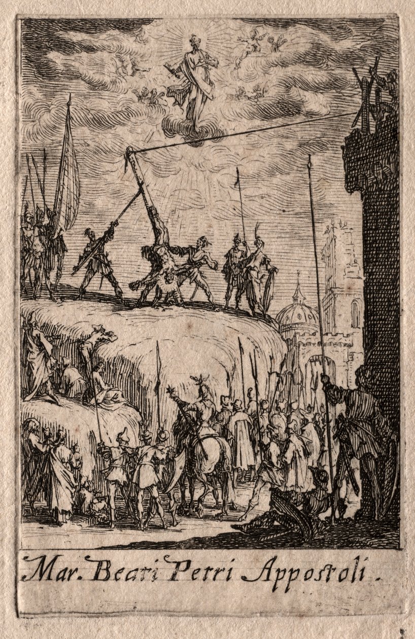 Apostolien marttyyrikuolema: Pyhä Pietari tekijältä Jacques Callot