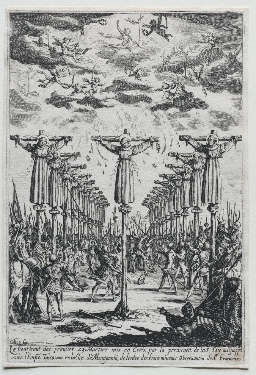 Japanin marttyyrit, 1600-luku. tekijältä Jacques Callot