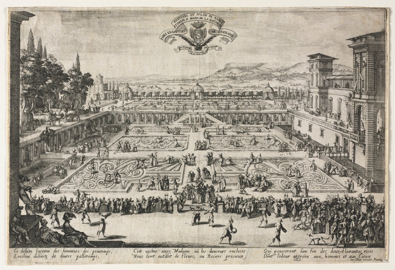Palace Gardens Nancyssa, 1625. tekijältä Jacques Callot