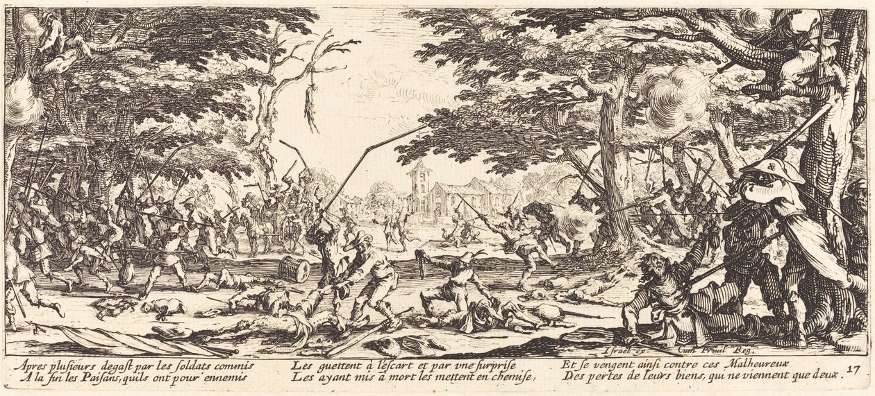 Talonpojat kostavat itseään, n. 1633. tekijältä Jacques Callot
