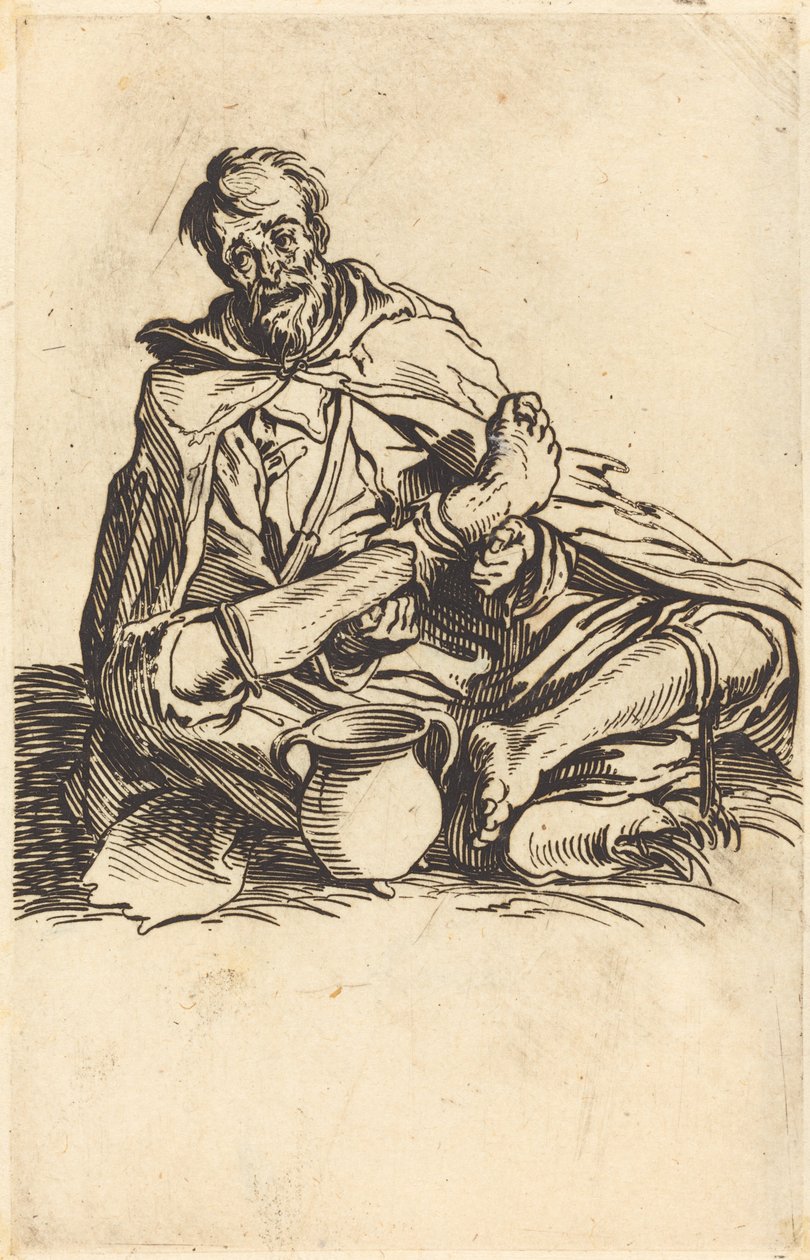 Sairas mies, c. 1622. tekijältä Jacques Callot