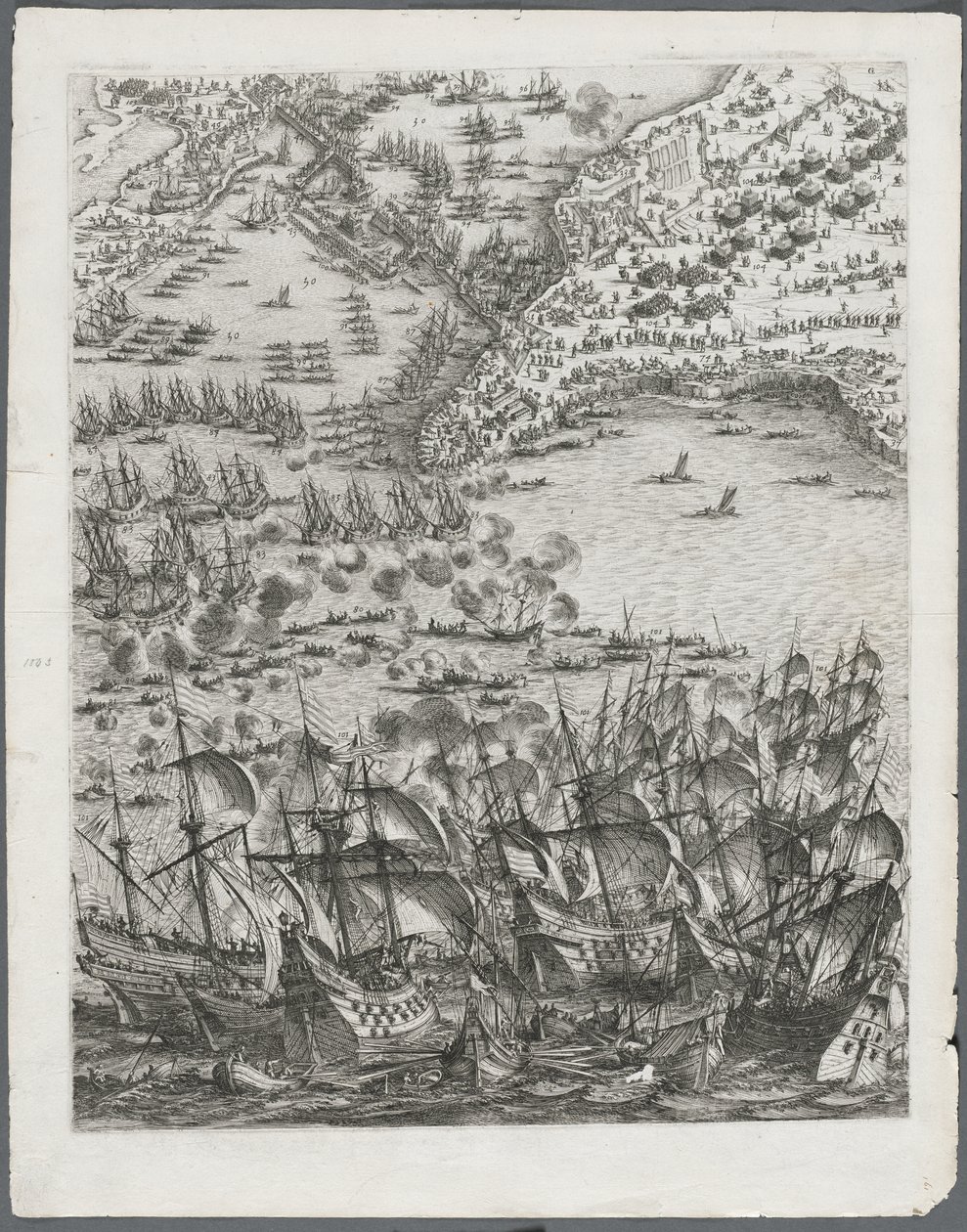 La Rochellen piiritys: Levy 11 tekijältä Jacques Callot