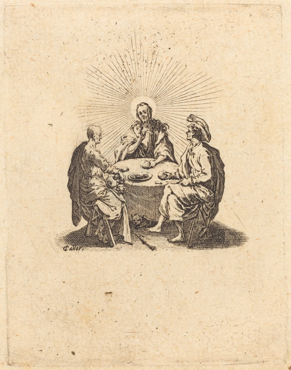 Illallinen Emmauksessa, 1618. tekijältä Jacques Callot