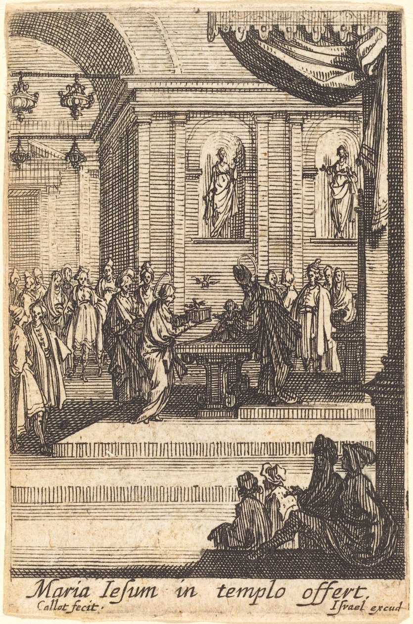 Neitsyt esittelee Jeesuksen temppelissä tekijältä Jacques Callot