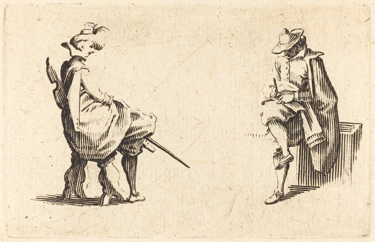 Kaksi istuvaa hahmoa tekijältä Jacques Callot