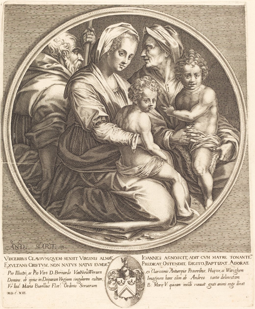 Pyhä perhe tekijältä Jacques Callot after Andrea del Sarto