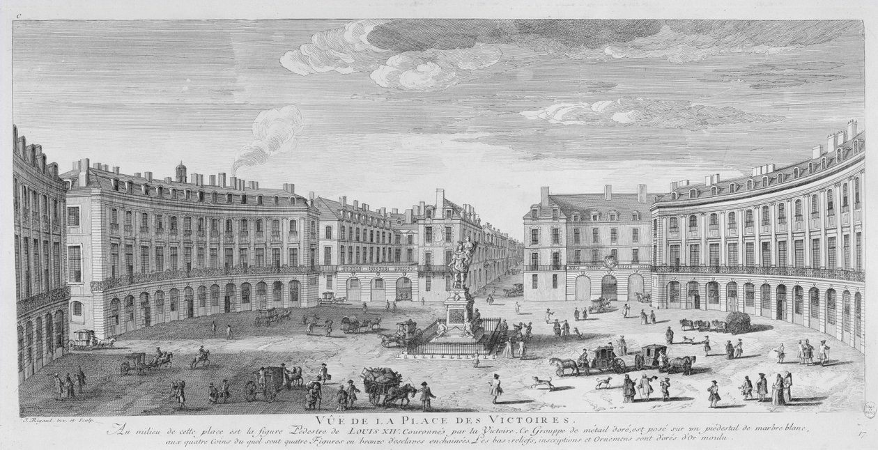 Place des Victoires, Pariisi (kaiverrus) tekijältä Jacques Rigaud
