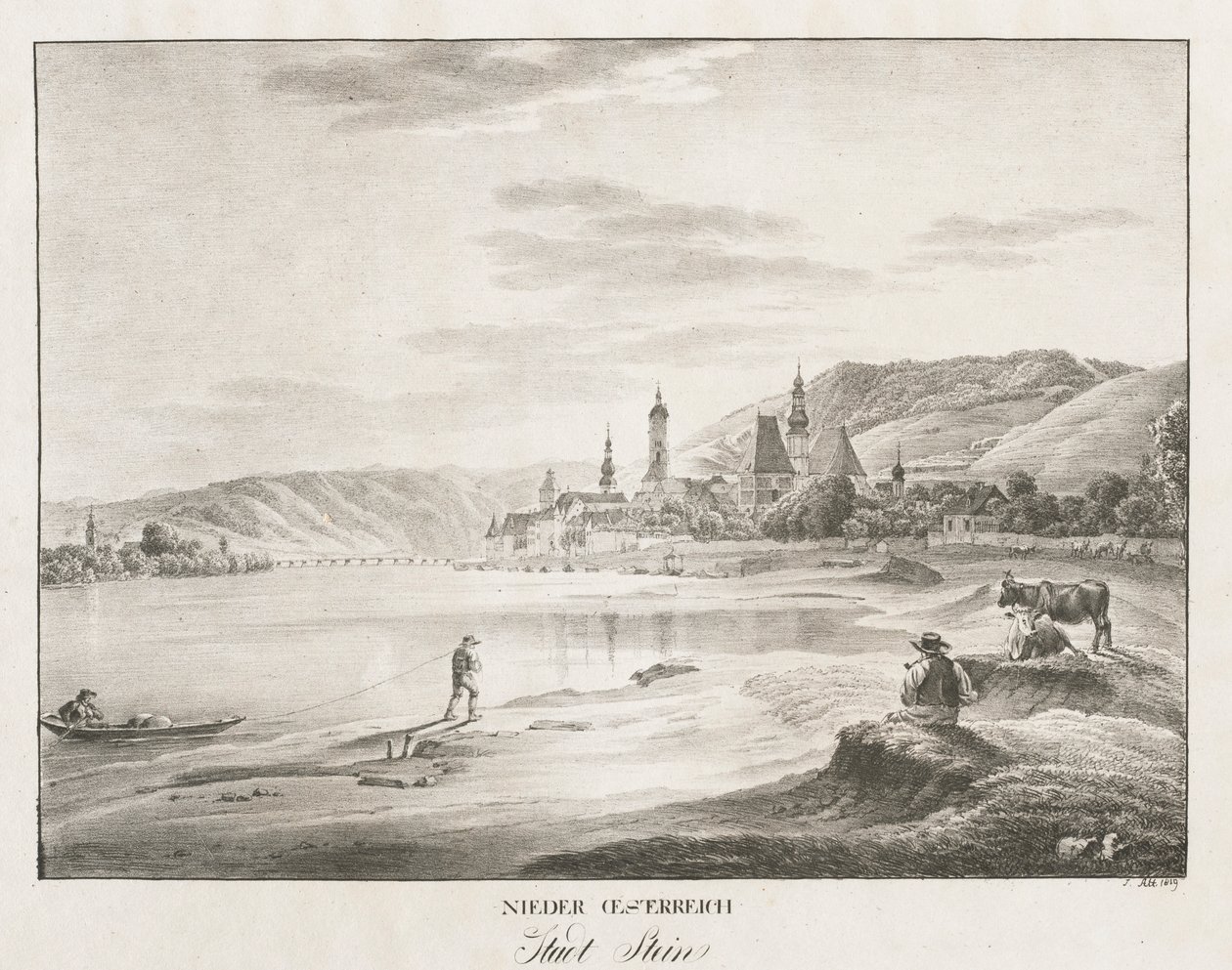 Ala-Itävalta, Steinin kaupunki, 1819. tekijältä Jakob Alt