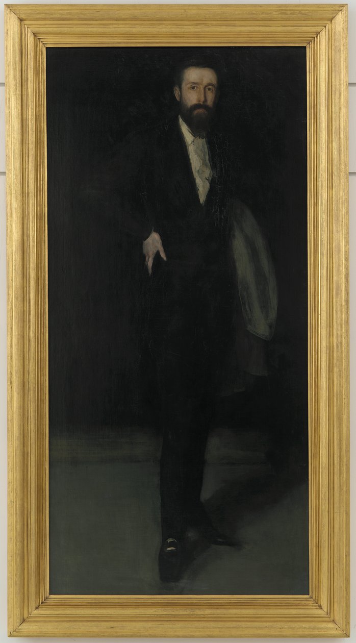 Sovitus mustana: Muotokuva F.R. Leyland, noin 1870 tekijältä James Abbott McNeill Whistler