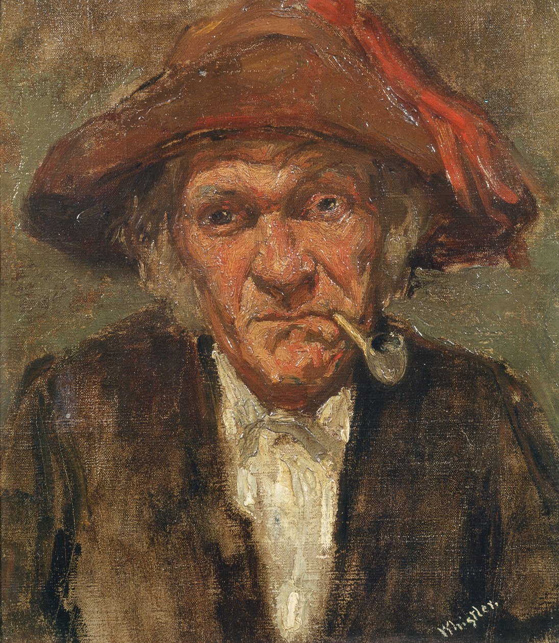 Mies polttaa piippua, n. 1859 tekijältä James Abbott McNeill Whistler