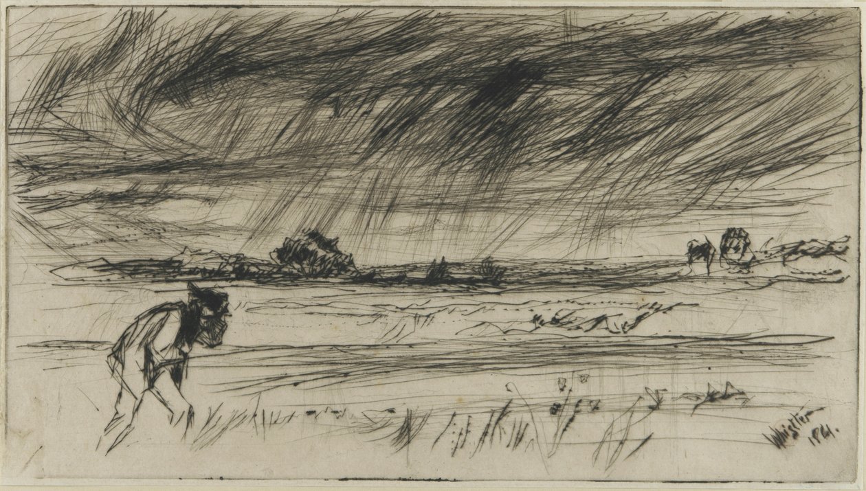 Myrsky, 1861 (kuivakärki paperilla) tekijältä James Abbott McNeill Whistler