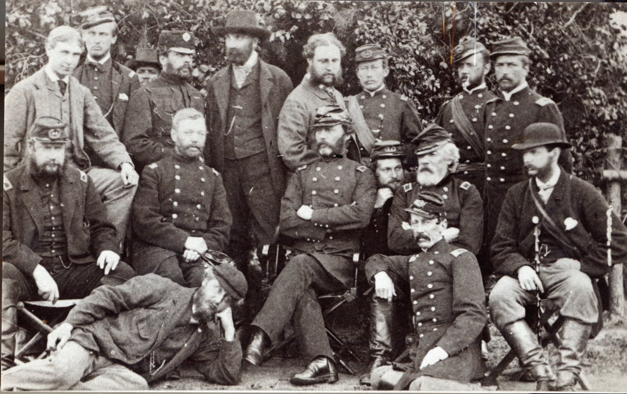 Kenraali Marcy ja ystävät Winfield Scottin leirillä, lähellä Yorktownia, 2. toukokuuta 1862. tekijältä James F. Gibson