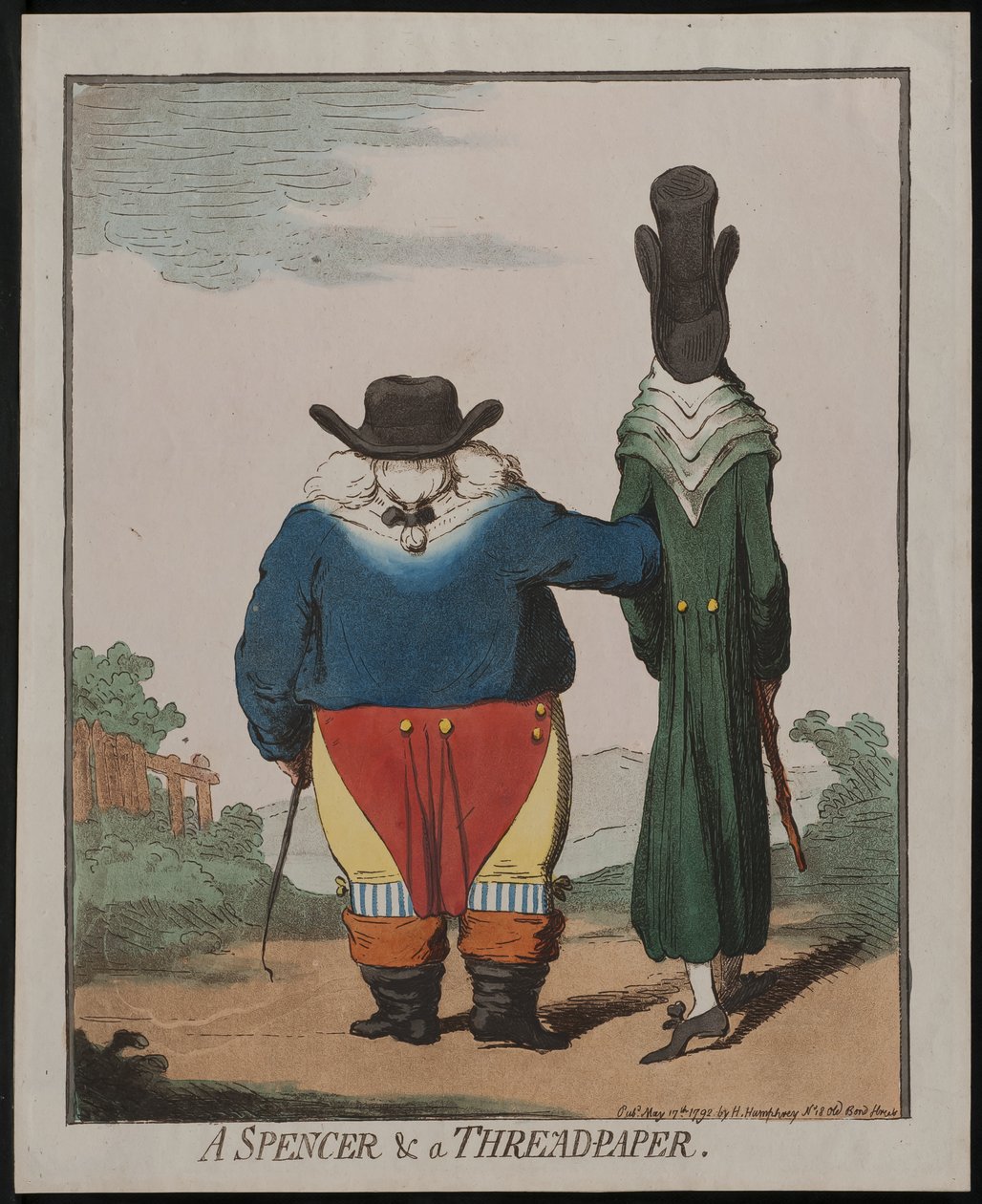Spencer ja lanka, 1792 tekijältä James Gillray