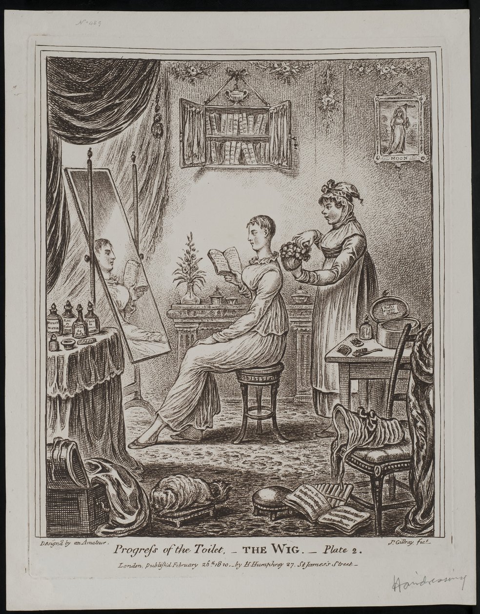 WC:n edistyminen - Peruukki tekijältä James Gillray