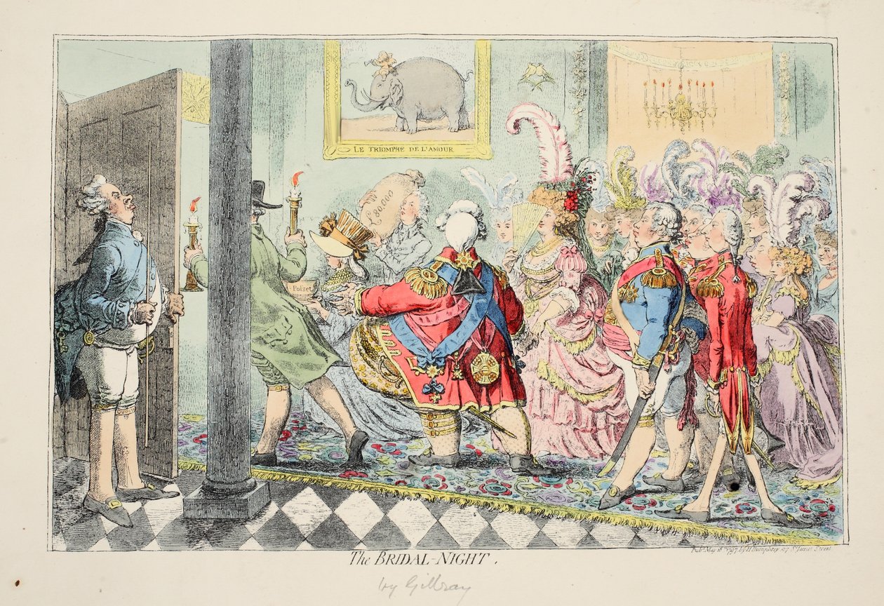 Morsiusyö, 1797 (käsinvärinen etsaus) tekijältä James Gillray