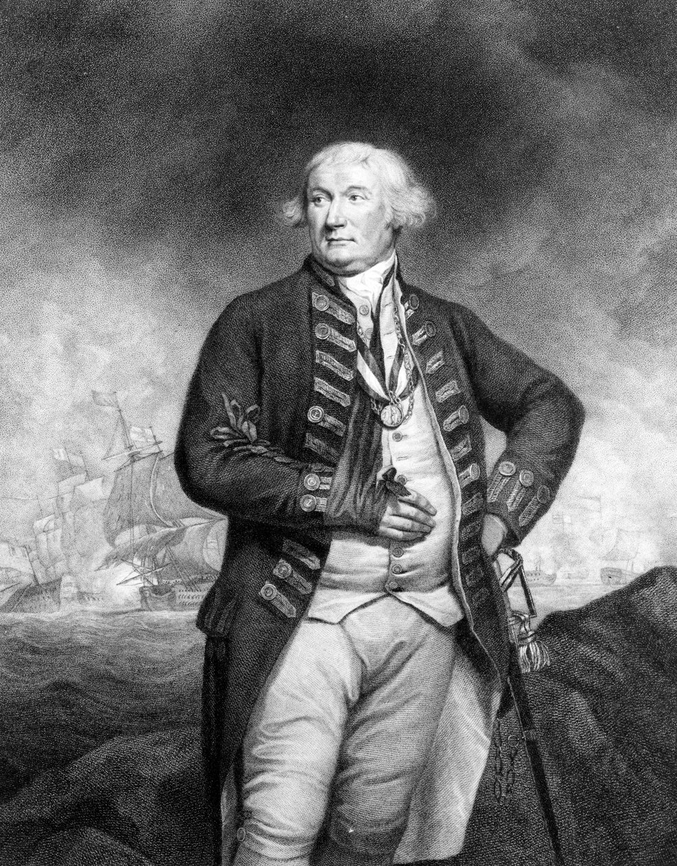 Thomas, Lord Graves, kaiverrus Francesco Bartolozzi tekijältä James Northcote