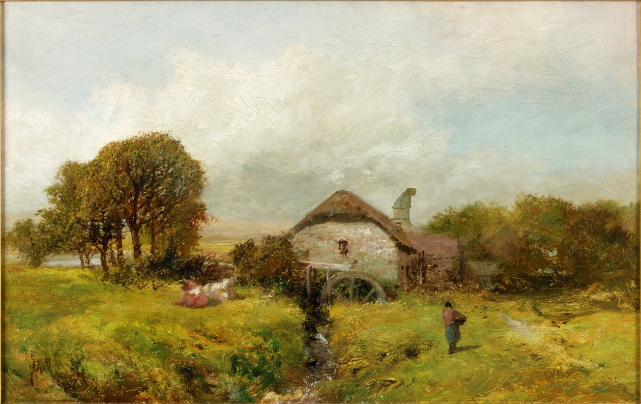 Mylly lähellä Sheppardia Devonissa, noin 1865 tekijältä James Peel