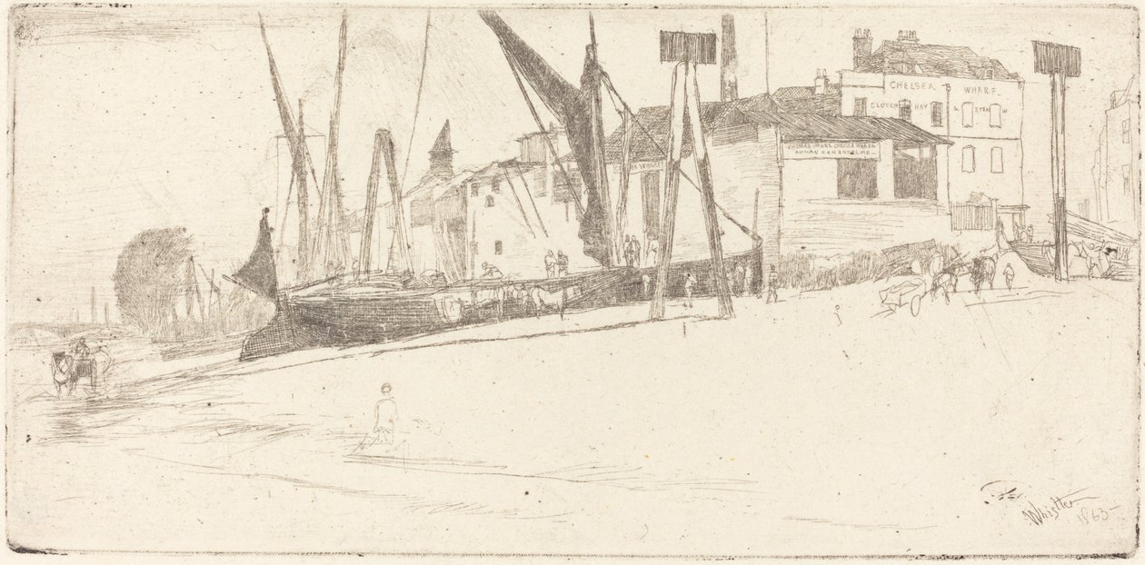 Chelsea Wharf, 1863. tekijältä James Abbott McNeill Whistler