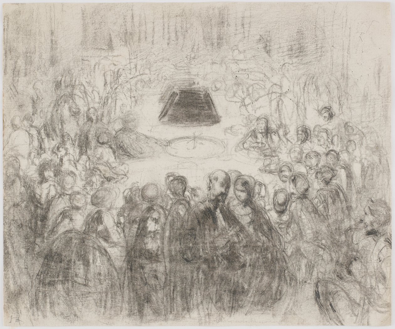 Rahapelisalonki Baden-Badenissa, 1858. tekijältä James Abbott McNeill Whistler