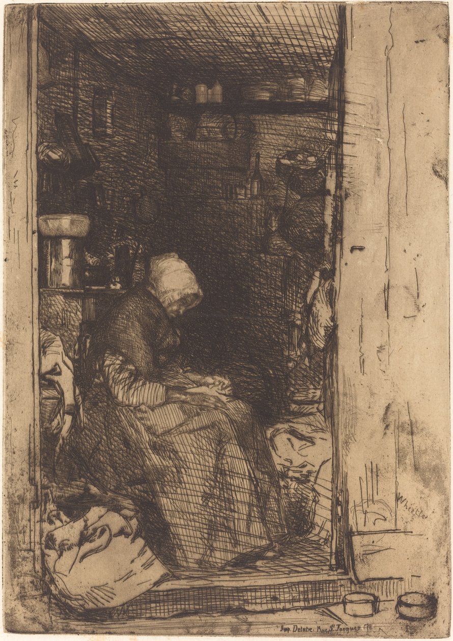 Vanha nainen Ragsissa, 1858. tekijältä James Abbott McNeill Whistler