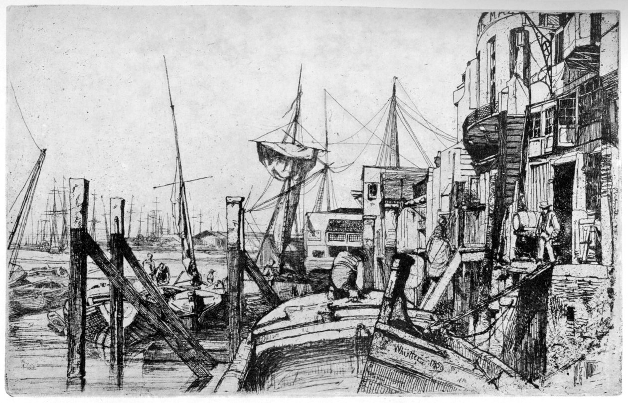 Limehouse, 1800-luku 1904. tekijältä James Abbott McNeill Whistler