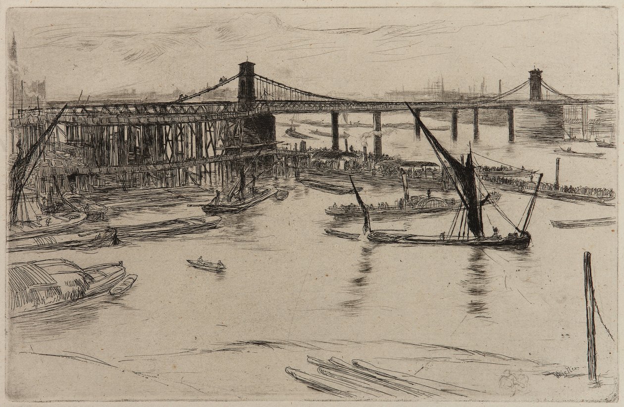 Old Hungerford Bridge, 1861. tekijältä James Abbott McNeill Whistler