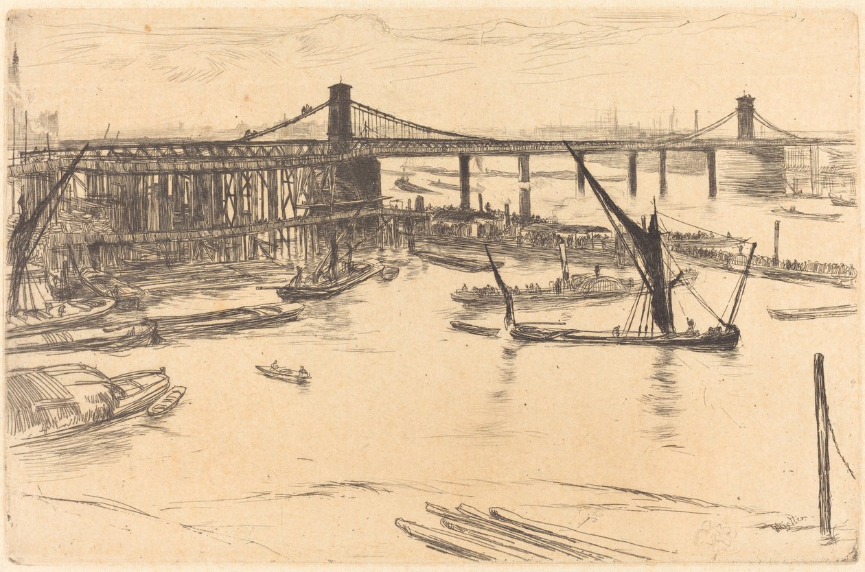 Old Hungerford Bridge, 1861. tekijältä James Abbott McNeill Whistler