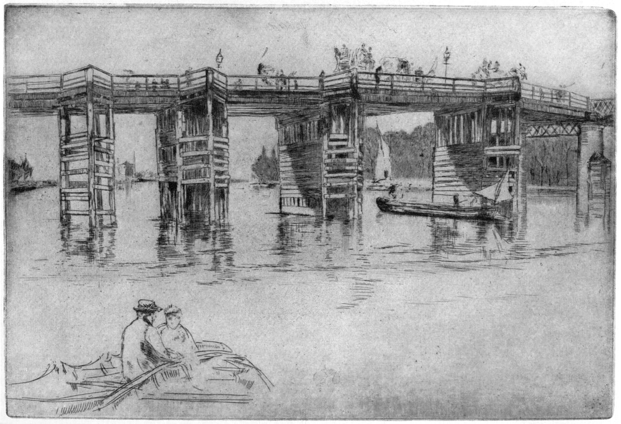 Old Putney Bridge, 1879 1904. tekijältä James Abbott McNeill Whistler
