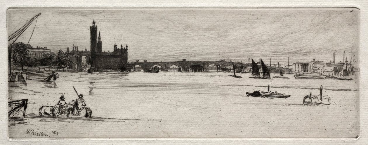 Old Westminster Bridge, 1871. tekijältä James Abbott McNeill Whistler