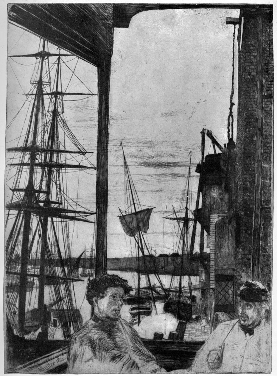 Rotherhithe, 1860 1904. tekijältä James Abbott McNeill Whistler