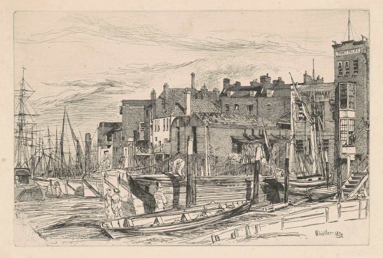 Thamesin poliisi, 1859. tekijältä James Abbott McNeill Whistler