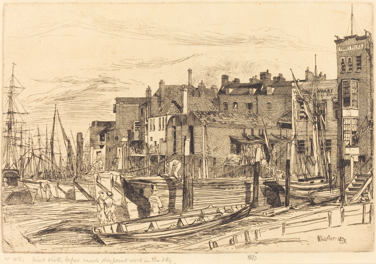 Thamesin poliisi, 1859. tekijältä James Abbott McNeill Whistler